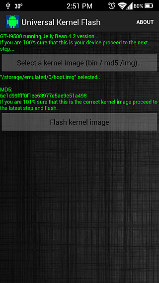Universal kernel flash - утиліта по врахуванню кастомними ядра для ряду пристроїв android -