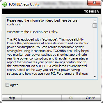 Utilitate Toshiba eco