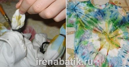 Csomós batik, batikolt és I (batikolás) Csomós batik, batikolt és én