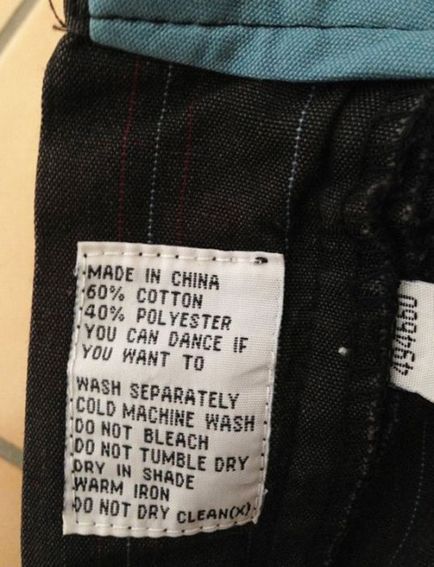 21 Inscripție amuzantă și neașteptată pe etichetele de haine