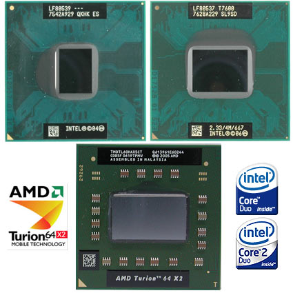 Amd turion 64 x2, mobil core 2 duo, teste