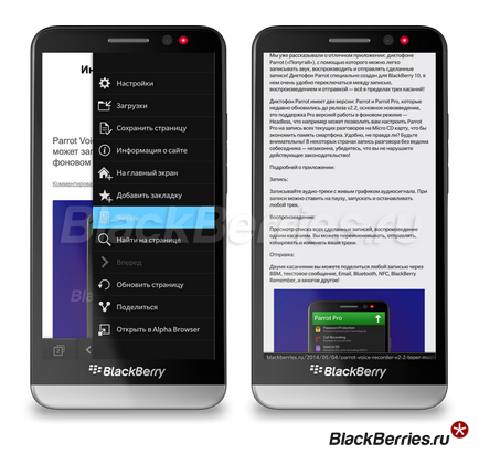 Browserul Blackberry 10 sfaturi pentru profesioniști, mure în Rusia