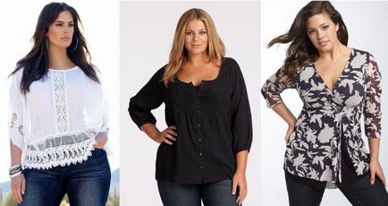 Bluze pentru femeile grase care le construiesc fotografii, modele, cu ce să combine