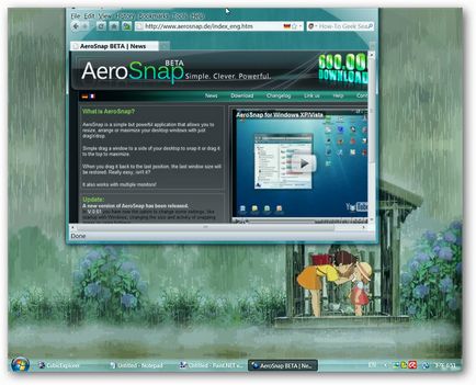 Додавання ефекту aerosnap в windows vista і xp