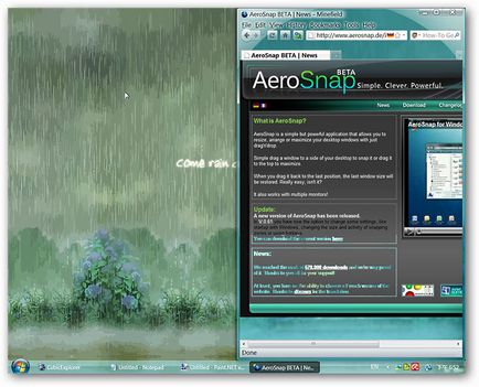 Додавання ефекту aerosnap в windows vista і xp