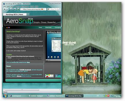 Adăugarea efectului aerosnap la ferestrele Vista și XP