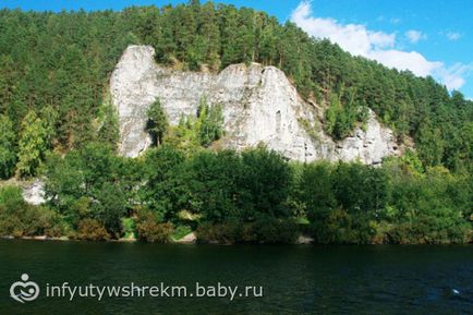 Obiective turistice din Krama Permian (o stâncă de piatră pe râul Sylva)