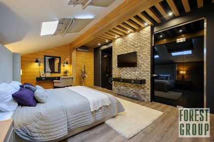 Etchikol în interiorul apartamentului, cu un design foto al camerei de zi, dormitor și bucătărie într-un stil modern eco
