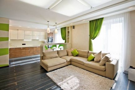 Ecostyle belsejében a lakás fotókkal nappali design, hálószoba és konyha, modern stílusban eco (tervezés) Ecostyle a belső a lakás egy fotó tervezés nappali, hálószoba és a konyha modern stílusban eco