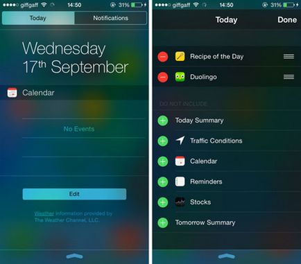 Ios8 cum să instalați, să utilizați și să ștergeți widget-uri din centrul de notificare, apptime