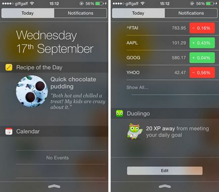 Ios8 cum să instalați, să utilizați și să ștergeți widget-uri din centrul de notificare, apptime