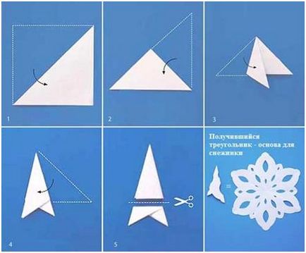 Cum de a face o fulg de zăpadă dintr-o hârtie - o schemă, soluții creative