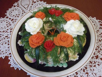 Cum sa decorati o salata cu olivier pentru noul an