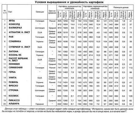 Cartofi, înghețuri timpurii și spini