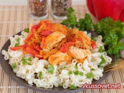 Куряча грудка тушкована з овочами, рецепт з фото покроковий