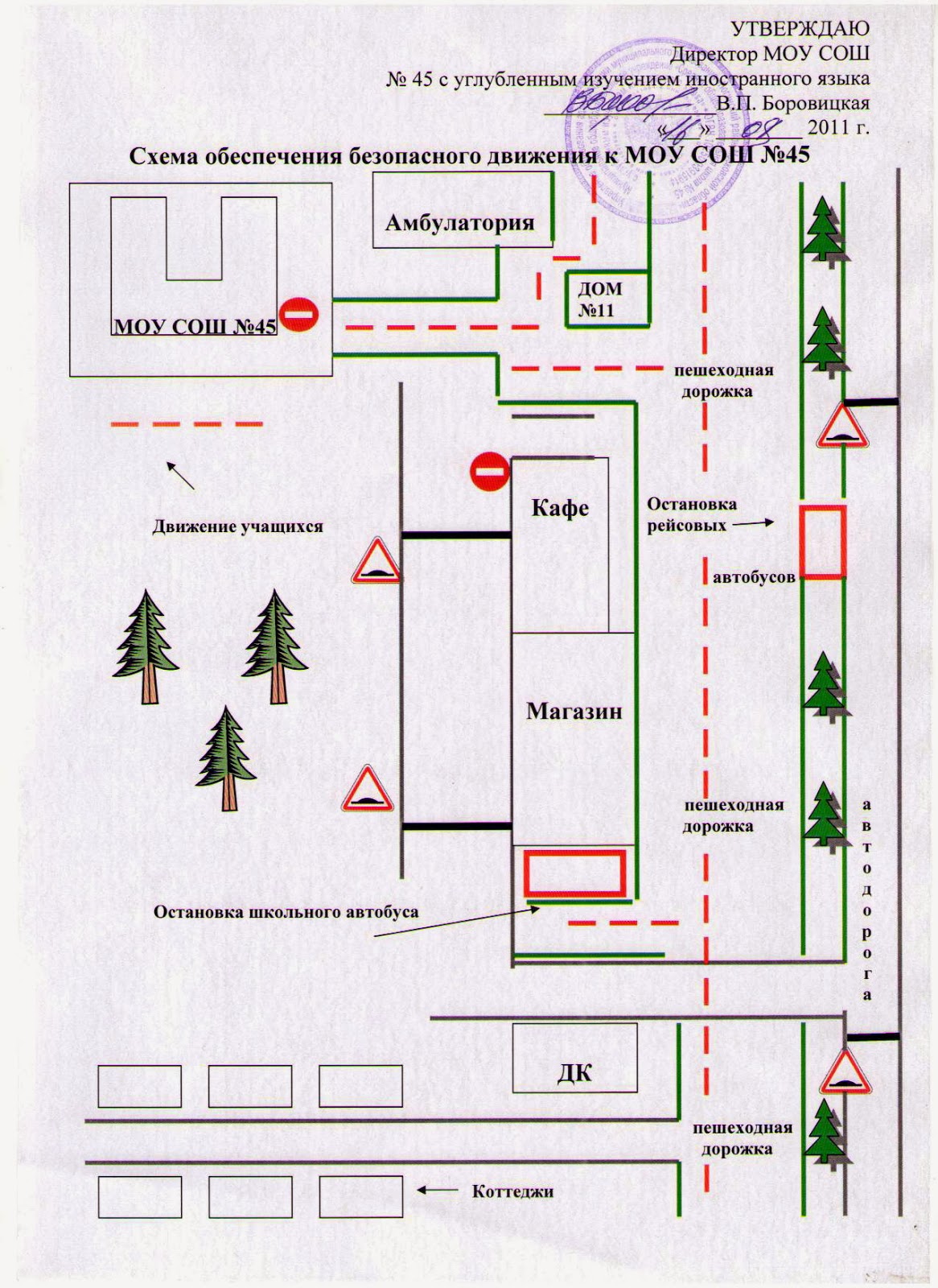 Desenați o diagramă a rutei școlare