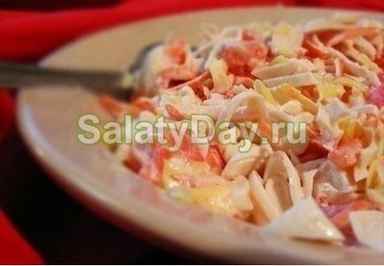 Салат Нептун - яскраве блюдо з морепродуктами рецепт з фото і відео