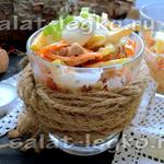 Salata cu morcovi coreeni, castraveti si branza, reteta