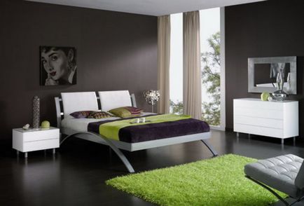 Hálószoba egy minimalista stílusban - modern lakberendezés