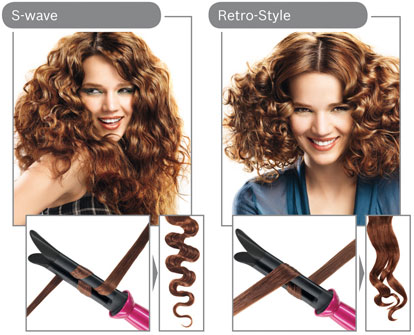 Styllers bosch g-curler și s-waver vor pune bucle de diferite forme și dimensiuni