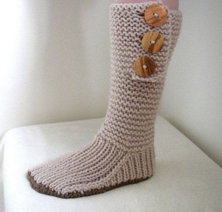 Knit uggs cu ace de tricotat - cum de a lega o schema de yoke de uz casnic, video