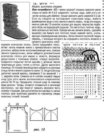 Knit uggs cu ace de tricotat - cum de a lega o schema de yoke de uz casnic, video