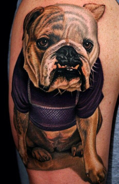 Tattoo Bulldog - valoare, schițe de tatuaje și fotografii