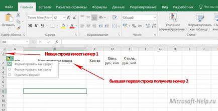 Introducem linii în Excel - ajutor pe cuvânt și Excel