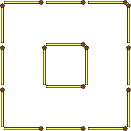 Завдання з сірниками 1 чотири квадрати