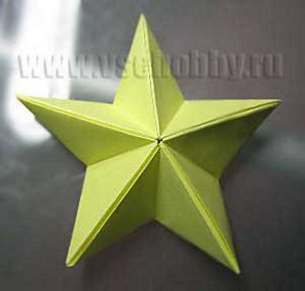 A csillag az origami technikával