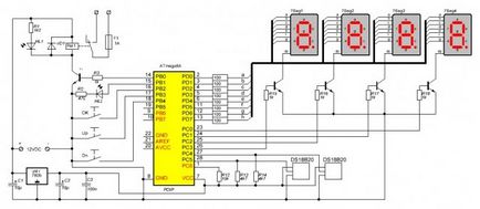 084-Termometru termometru cu două canale pe atmega8