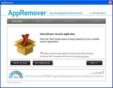 Appremover gratuit programul de eliminare antivirus