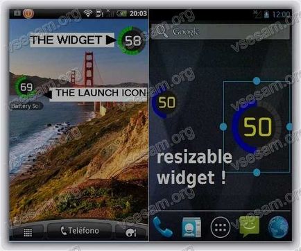 Gratuit încărcare baterie widget pentru Android