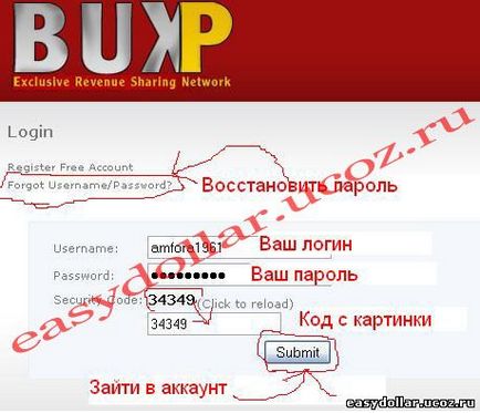 Buxp în limba rusă - modul de lucru, înregistrare, feedback, ieșire