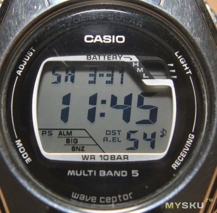 Casio ceas cu baterie solară, senzor de poziție, control radio, etc.