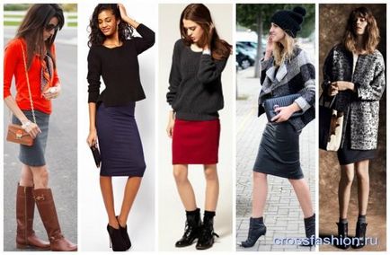 Crossfashion csoport -, mit vegyek fel egy ceruza szoknya ősszel együtt a felső ruházat, lábbeli és (díszes íj egy ceruza szoknya szett) Crossfashion csoport -, mit vegyek fel egy ceruza szoknya ősszel együtt a felső ruházat, lábbeli és