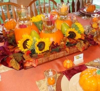 Декор весільного столу восени яскраве меню