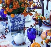 Декор весільного столу восени яскраве меню
