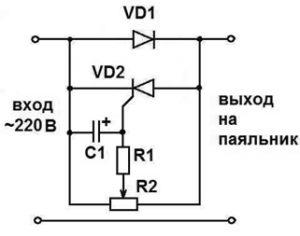 Dimmer pentru circuitul de fier de lipit, principiu de funcționare