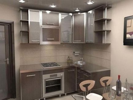 Kitchen Design, 8 négyzetméter belső fotó elrendezés hűtőszekrény, javítási és befejező, sarok lehetőségek