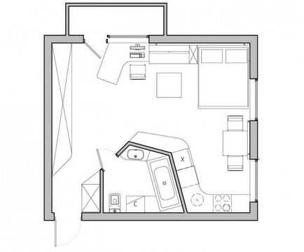 Дизайн однокімнатної квартири хрущовки інтер'єр однушки-студії