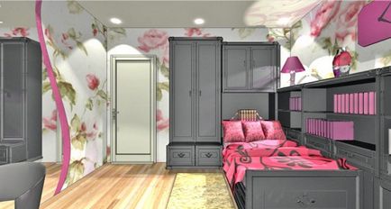 Дизайн проект спальні для дівчини