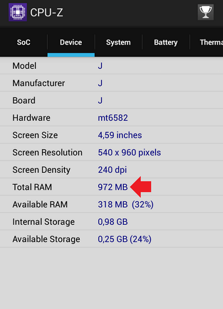 Cum se cunoaște cantitatea de memorie RAM pe Android