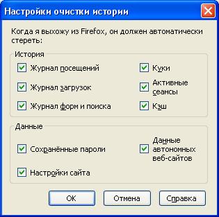 Кеш firefox очистити вручну і автоматично