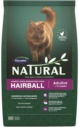 Купити корм супер преміум класу для дорослих кішок контроль вовни guabi natural hairbol
