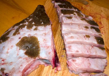 Ladushka Fekete-tengeri lepényhal (rombuszhal), vágás és a hagyományos sütés
