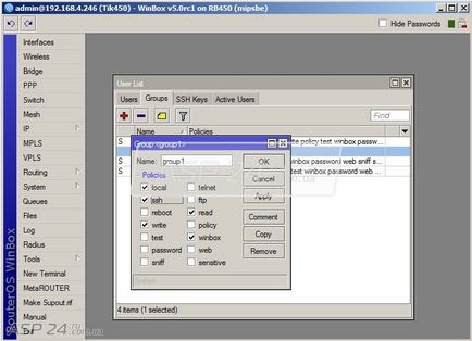 Mikrotik, managementul utilizatorilor