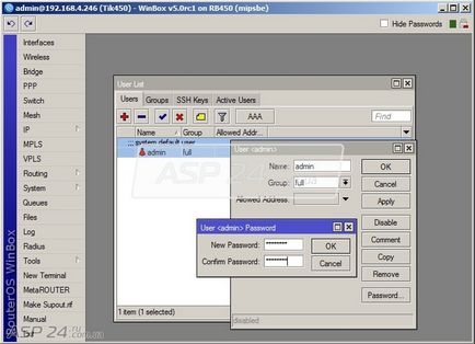 Mikrotik, managementul utilizatorilor