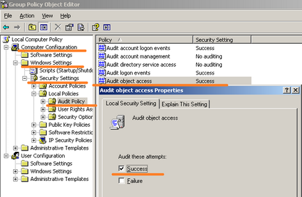Configurarea auditului de accesare a fișierelor în serverul 2003, note actuale ubuntu - windows