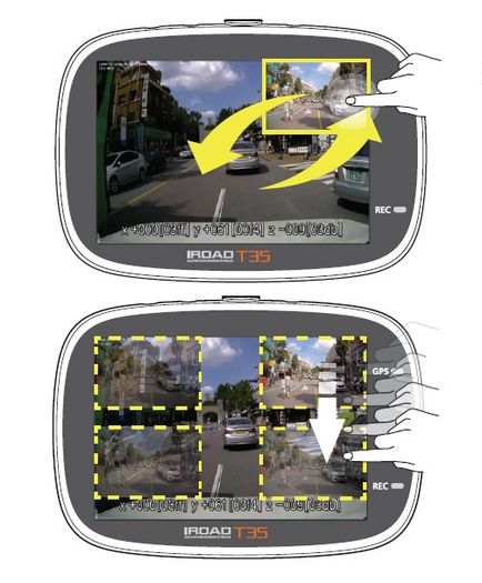 Felülvizsgálata és tesztelése autó DVR iroad ione-T35 két kamera, és érintse